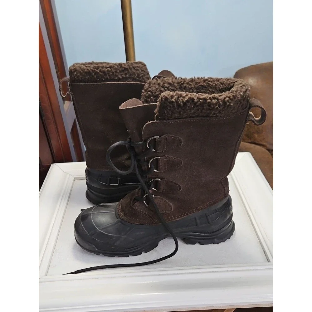 Kamik Conquest Brown Winter Snow Boots with Faux Fur Trim Men's Size 7
